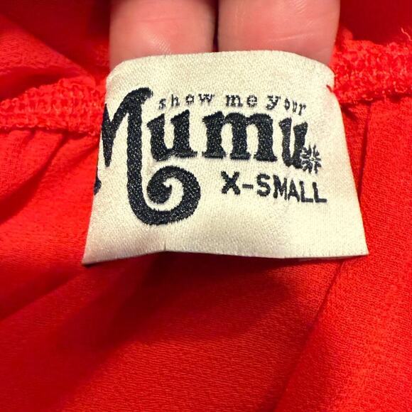 Show Me Your Mumu Copacabana Ruffle Crop Top Red XS Off Shoulder Boho Festival - Picture 5 of 8